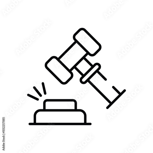 Online Auction Hammer vector icon