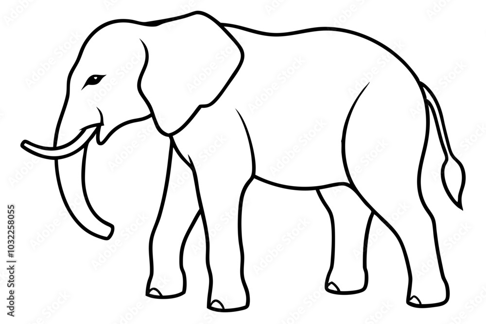 Naklejka premium elephant line art silhouette vector illustration