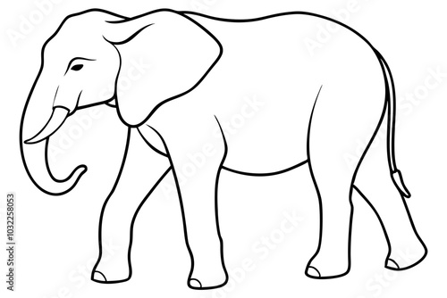 elephant line art silhouette vector illustration