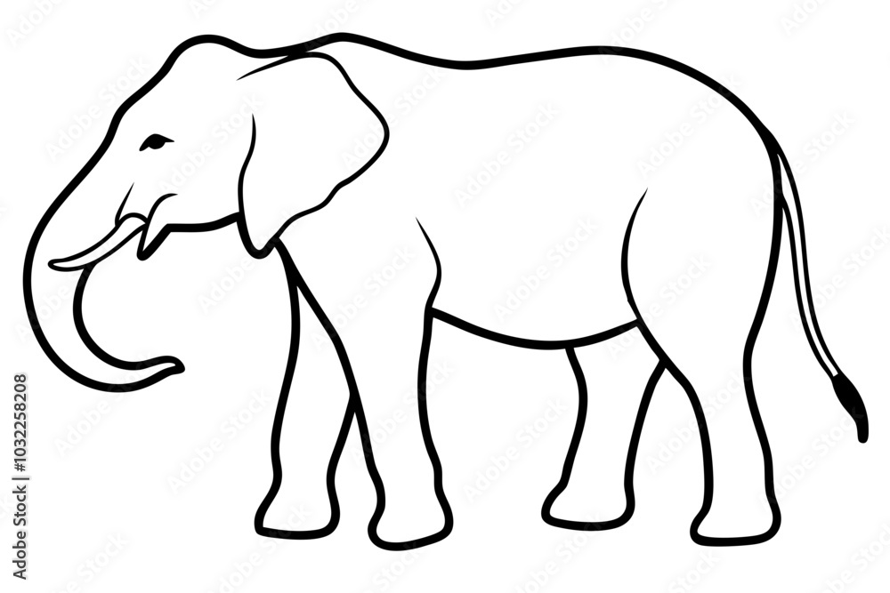 elephant line art silhouette vector illustration elephant line art silhouette vector illustration