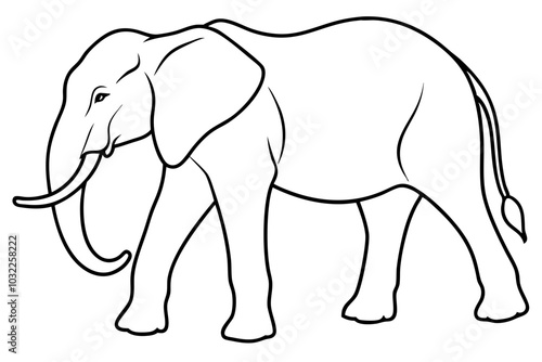 elephant line art silhouette vector illustration