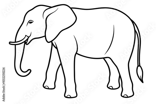 elephant line art silhouette vector illustration