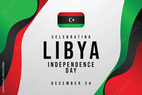 Libya Independence Day vector design template good for celebration usage. Libya Independence Day design. flat design. esp 10.