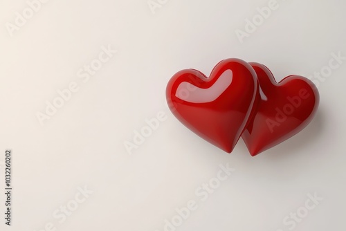 Wallpaper Mural Two Intertwined Red Hearts on a Soft Background Torontodigital.ca