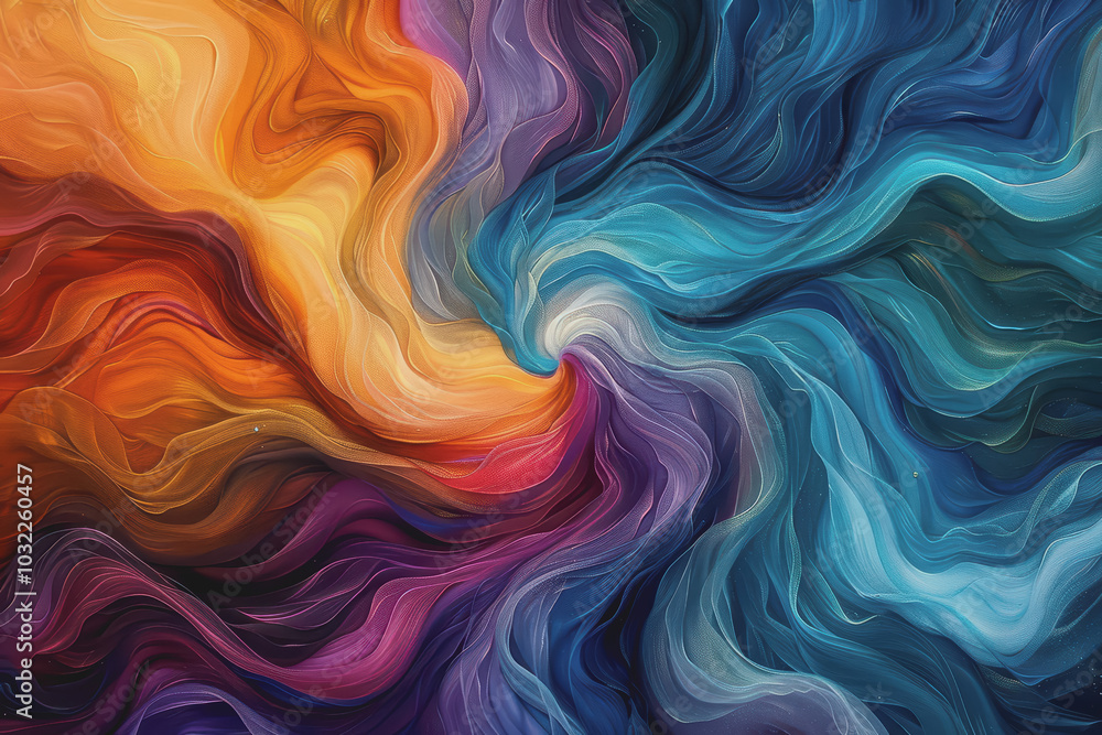 Fototapeta premium Fascinating color combinations Swirled together to create hypnotic, colorful abstract patterns.