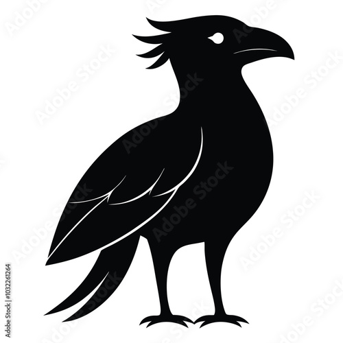 Solid color Umbrellabird animal vector design