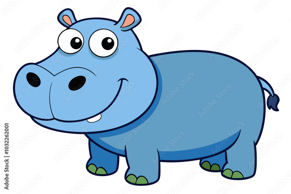 Obraz premium hippopotamus cartoon vector illustration