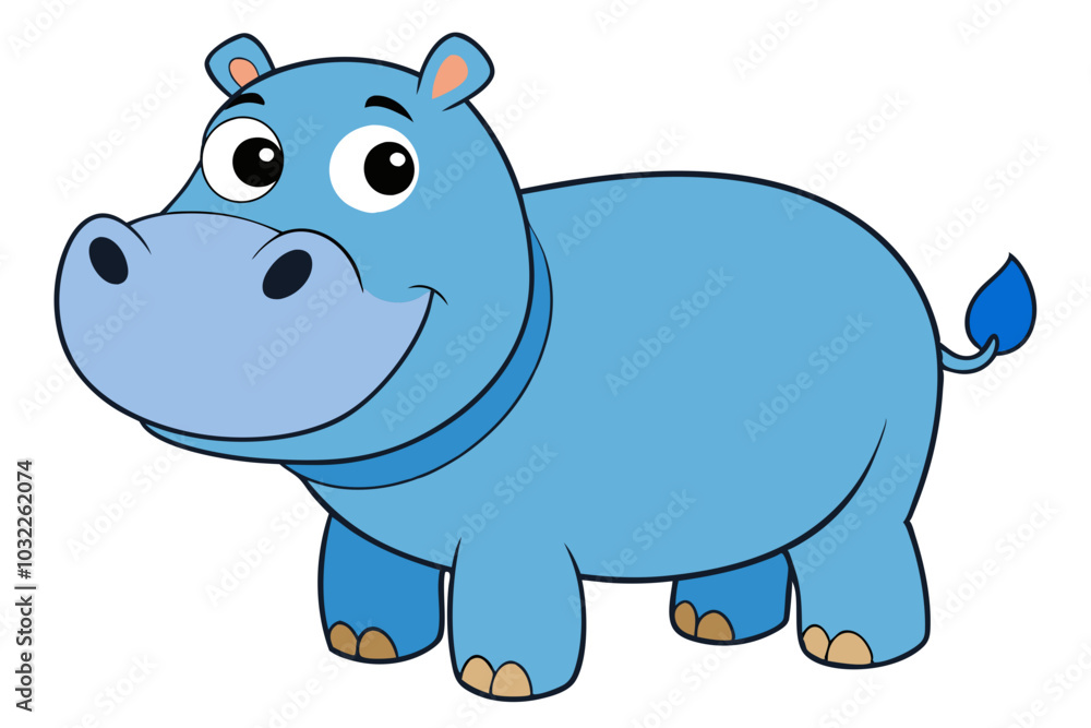 Obraz premium hippopotamus cartoon vector illustration