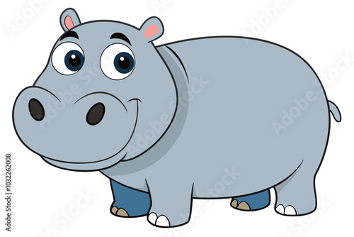 hippopotamus cartoon vector illustration