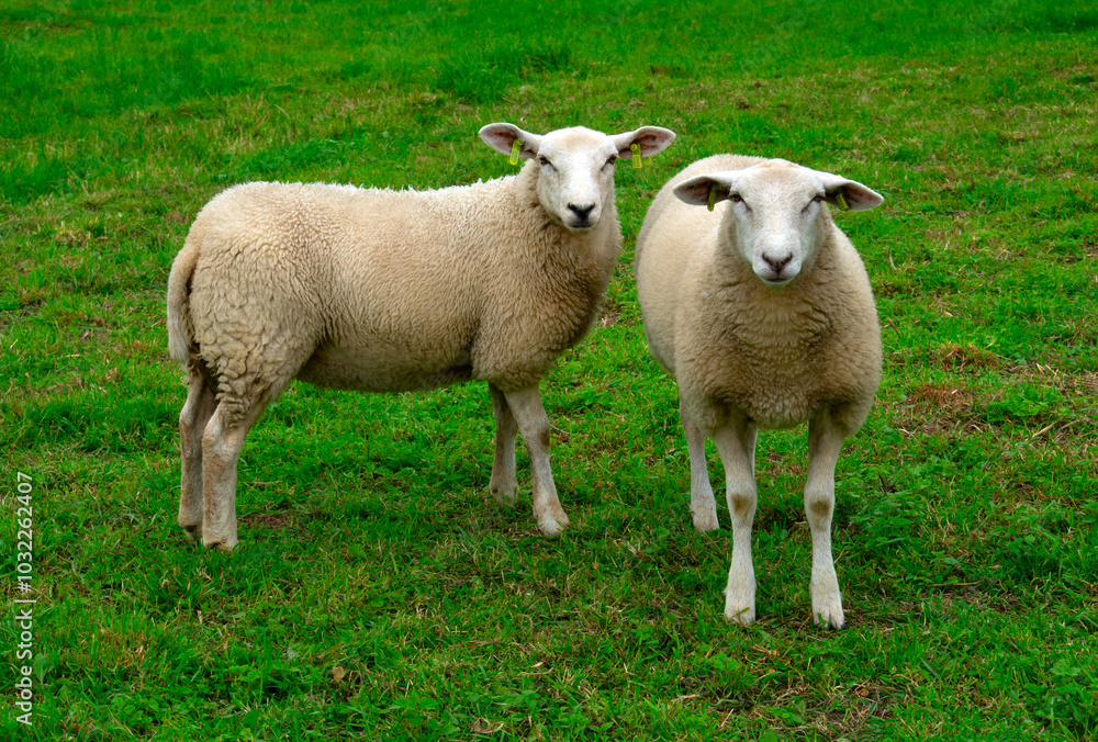 Sheep on green grass Sheep on green grass