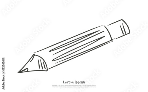 Pen line art vector illustration