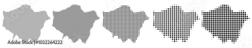 Greater London Map halftone in different sizes
