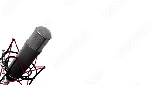 Transparent Microphone Empty Copyspace, Animation.Full HD 1920×1080. 08 Second Long, Transparent
