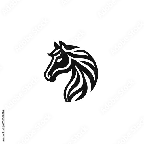 Horse head  minimalist and elegant style, consisting of smooth and flowing lines that create a dynamic and modern look. photo