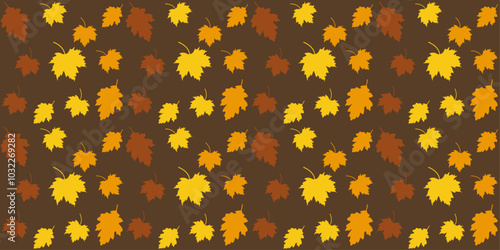 Autumn leaf pattern on dark background