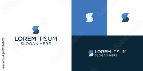 s letter initial logo vector icon illustration overlap overlapping style