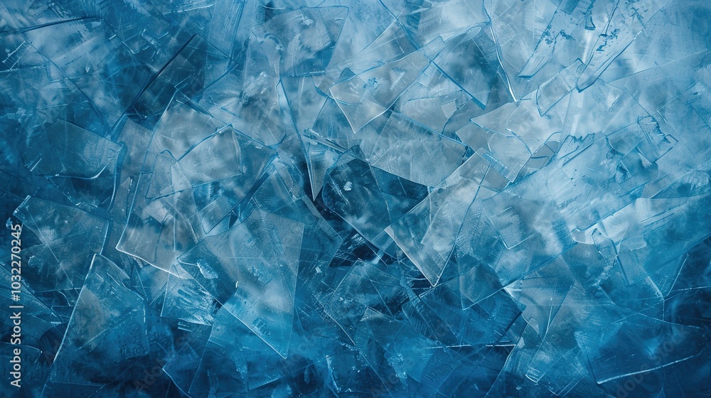 Blue ice texture background with geometric shapes Blue ice texture background with geometric shapes