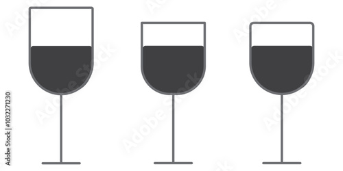 glass icon set, drink glass line vector, editable stroke , vector illustration 