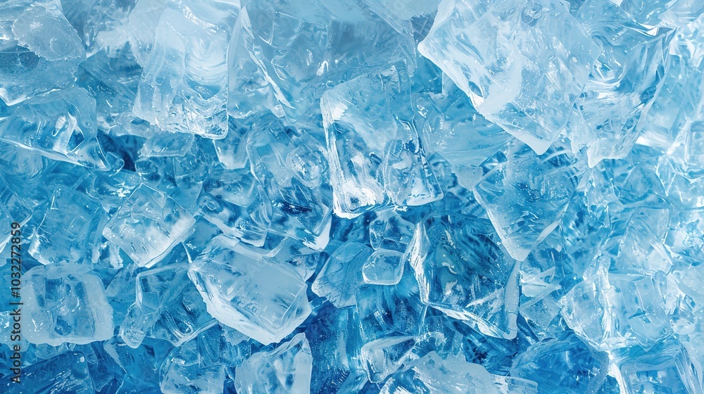 Blue ice texture background with geometric shapes Blue ice texture background with geometric shapes
