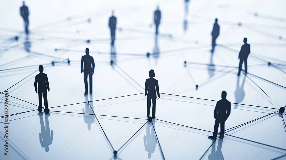 Business network connections and teamwork symbols Business network connections and teamwork symbols