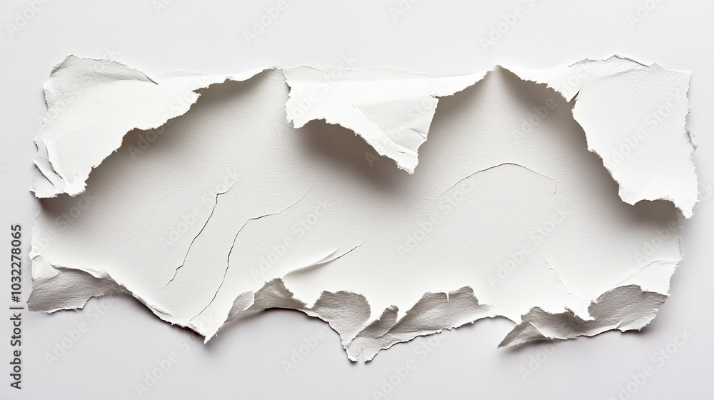 Paper torn down the middle, rough and textured Paper torn down the middle, rough and textured