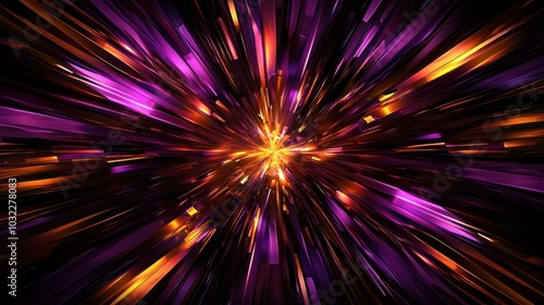 Dynamic burst of light with radiant colors in a vivid abstract display of energy and motion