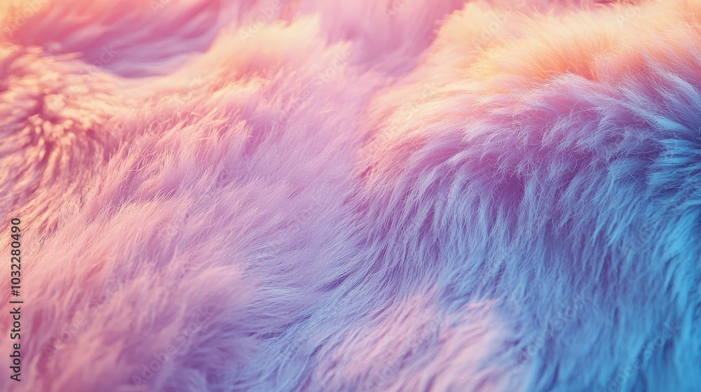 Obraz premium Soft Pastel Gradient Fluffy Fur Fabric Texture
