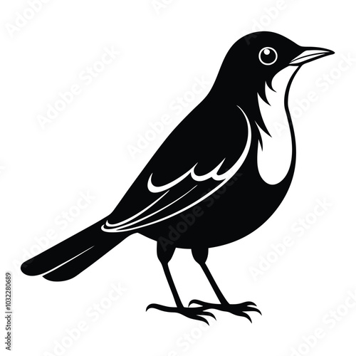 Solid color Veery animal vector design