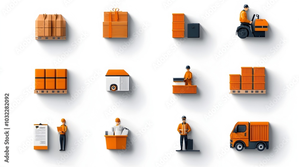 A set of thin line style icons illustrating key productivity and efficiency elements such as industrial process optimization time management and business workflow improvement A set of thin line style icons illustrating key productivity and efficiency elements such as industrial process optimization time management and business workflow improvement