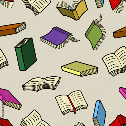 Seamless pattern for education and reading themes