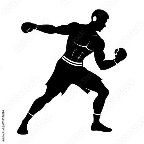 Boxer Silhouette vector illustration