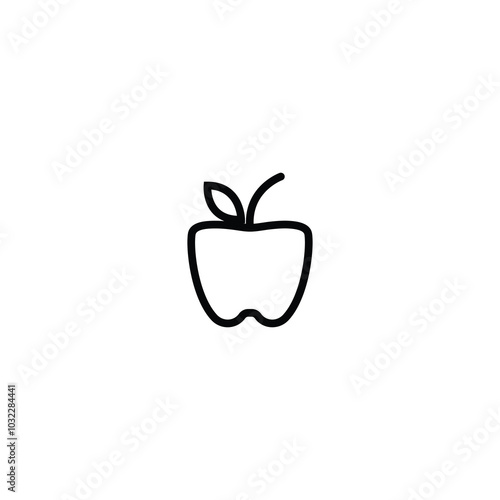 Apple Fruit Icon Line Design photo