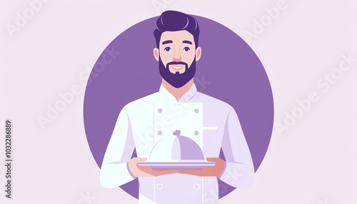 A smiling chef holding a covered dish, showcasing culinary expertise and passion for cooking.