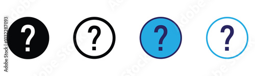 Question mark icon set vector symbol button