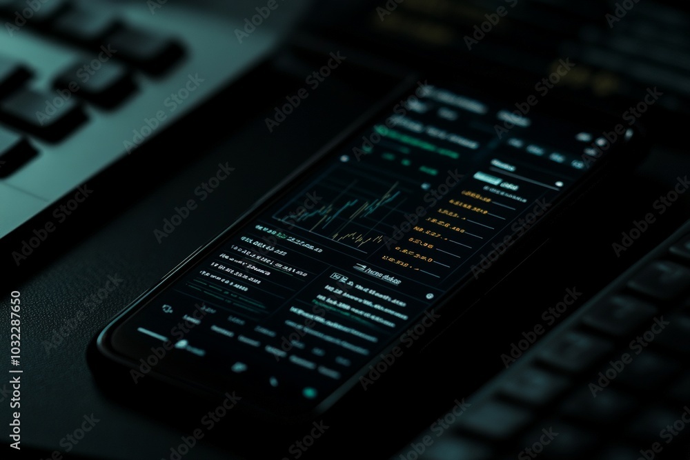 stock market data on smartphone stock market data on smartphone