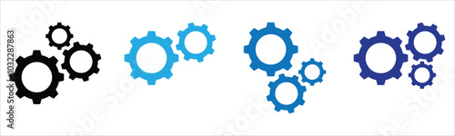 gears isolated on white, settings icon