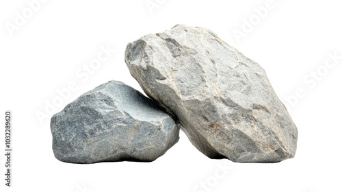 Two natural rocks on a Transparent background