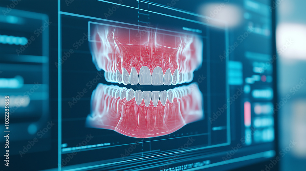 Digital dental x-ray visualization of human teeth anatomy Digital dental x-ray visualization of human teeth anatomy