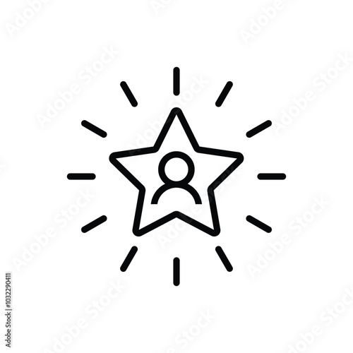 Employee of the month vector icon. Employee recognition icon. Talent award illustration sign. Customer or employee experience icon.