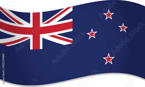 New Zealand Flag Waving in Air 3D Vector