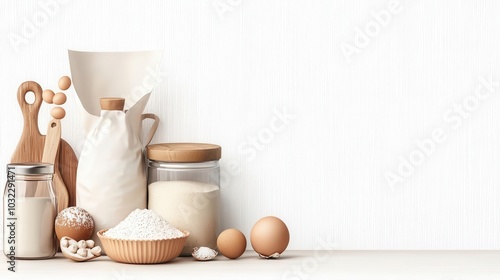 Wallpaper Mural A pastry bag clipart, baking tool, realistic style, soft pastel shades, isolated on white background Torontodigital.ca