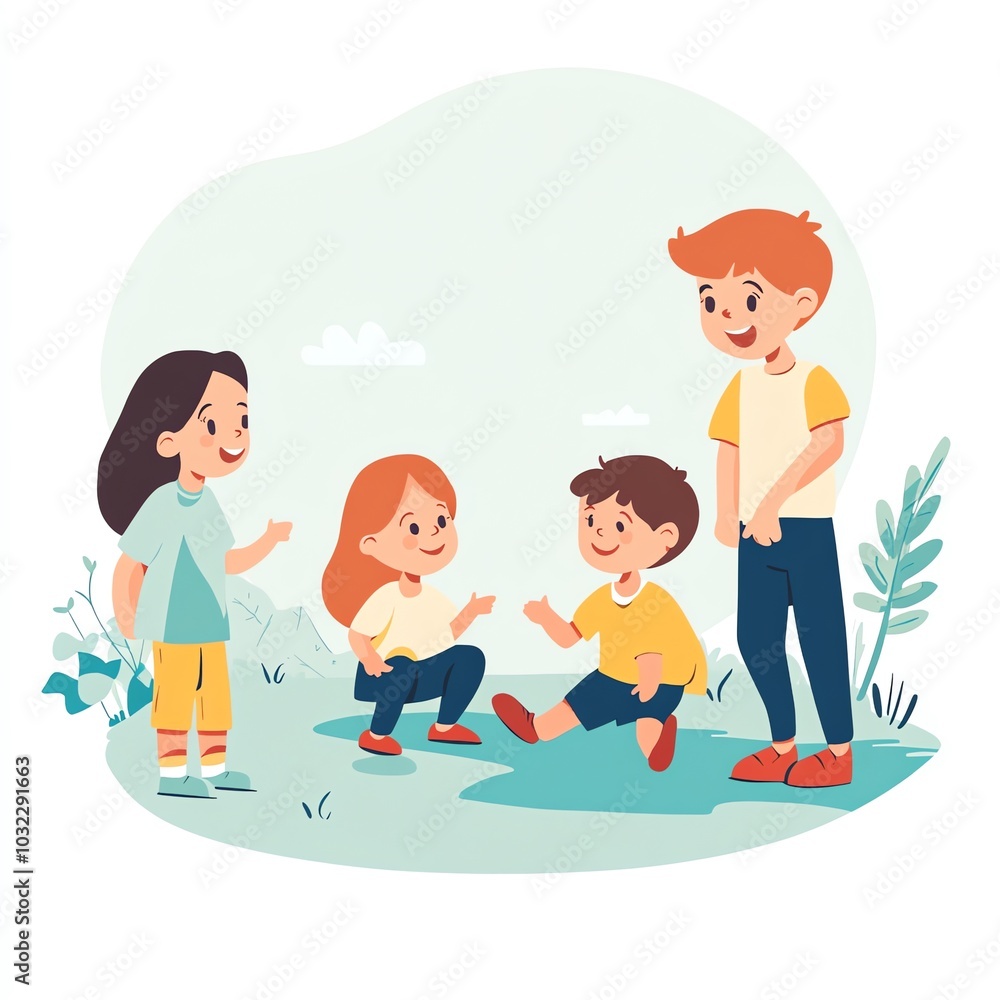 Cartoon boy and girl reading book together, kids with school supplies, vector illustration Cartoon boy and girl reading book together, kids with school supplies, vector illustration