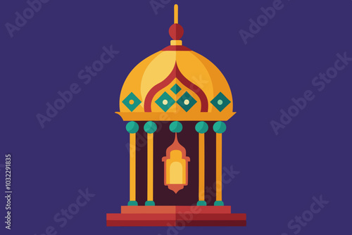  Intricate Arabic floor lamp. Intricate Islamic floor lamp vector illustration