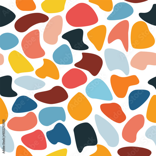 Seamless background of figures of different shapes and different colors