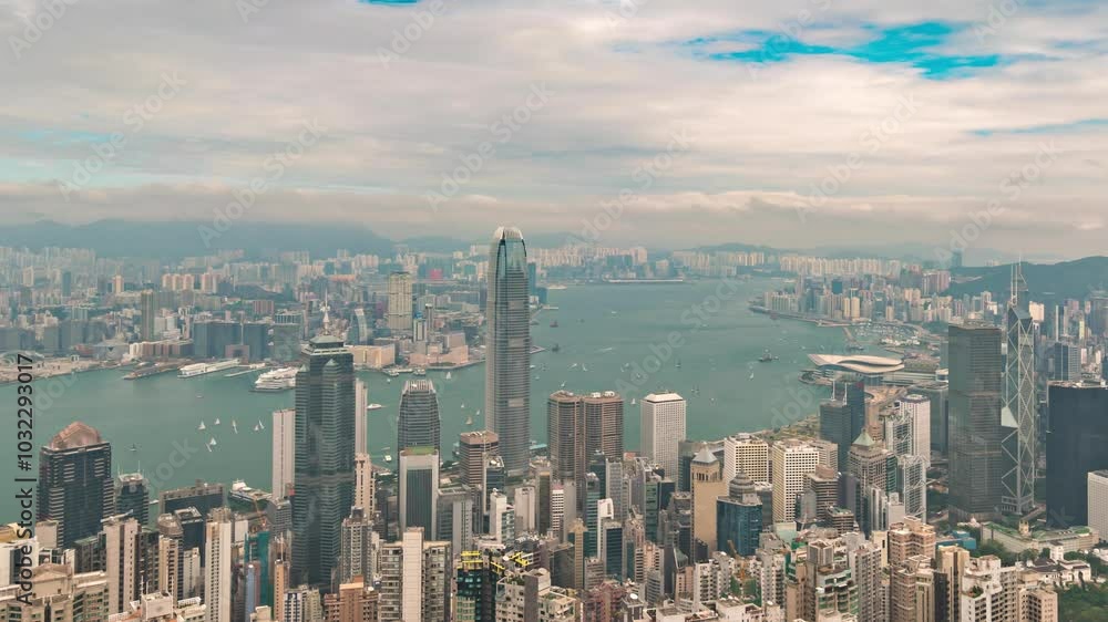Hong Kong time lapse city skyline view from Victoria Peak Hongkong Hong Kong time lapse city skyline view from Victoria Peak Hongkong