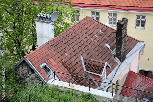 Tallinn Estonia 05 27 2022 . red tile roofs of Tallinn