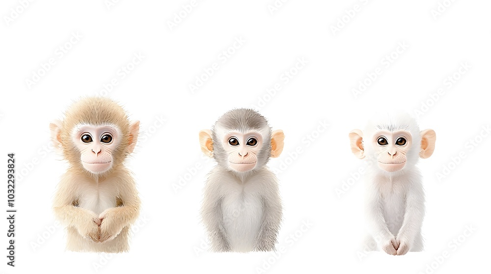 Obraz premium watercolor painting depicting a group of playful jungle monkeys with intricate details and lifelike textures showcasing the vibrant and lush environment of the rainforest