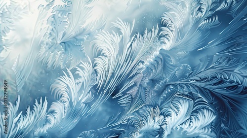 Intricate frost crystals on...
