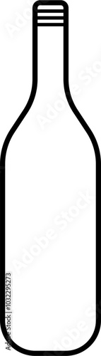 Glass bottle outline illustration vector