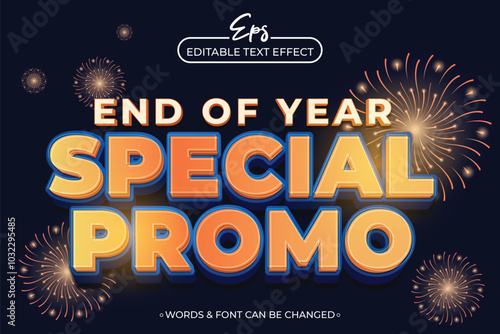 a poster for a end of year special promo with editable text effect